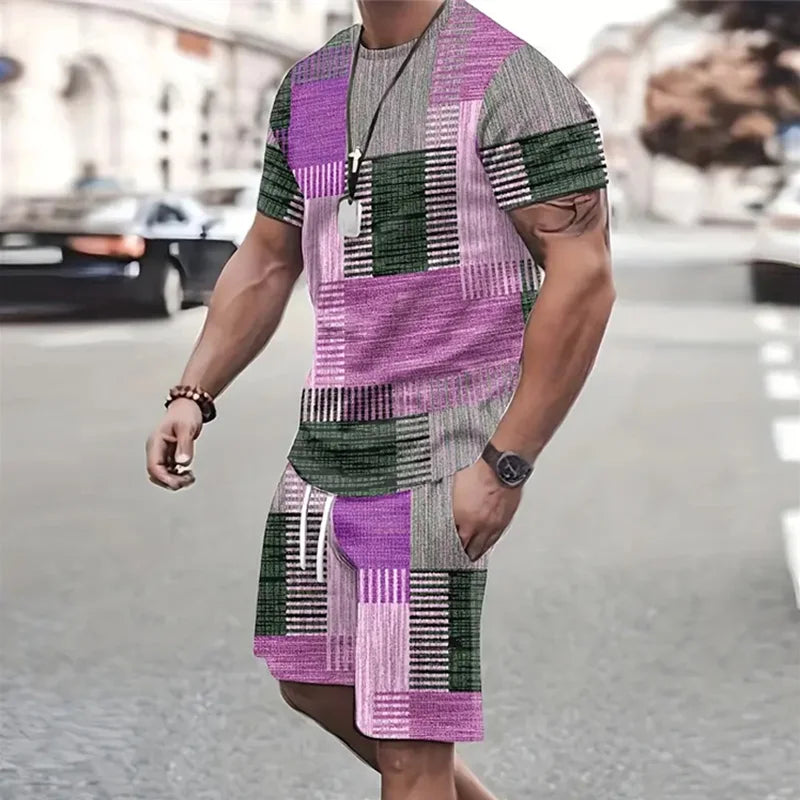 Sportswear Short Sleeve T Shirt Summer  Two Piece Suit For Men