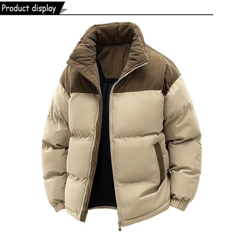 Winter  Outdoor Removable Hooded Windbreak Jacket  Warm Solid Jacket For Men