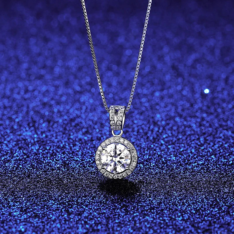 Moissanite Diamond Pendant Necklaces Luxury Chain