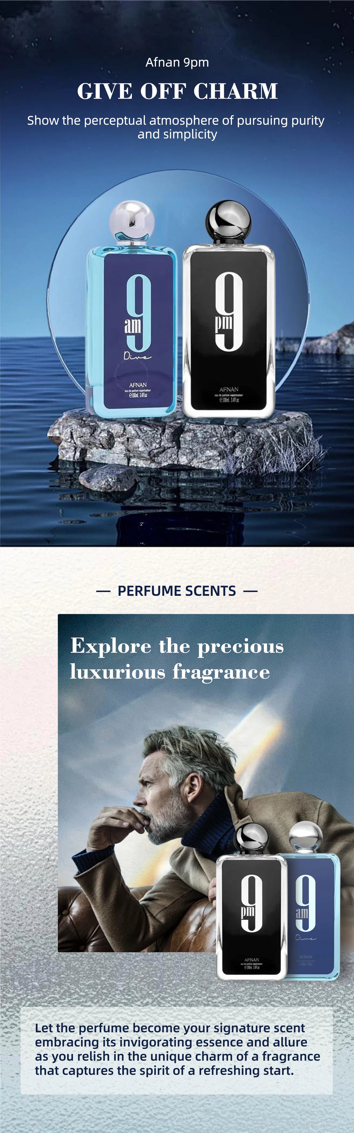 100ML Afnan 9 PM Rebel Unisex Eau De Parfum High Quality Perfume For Men And Women