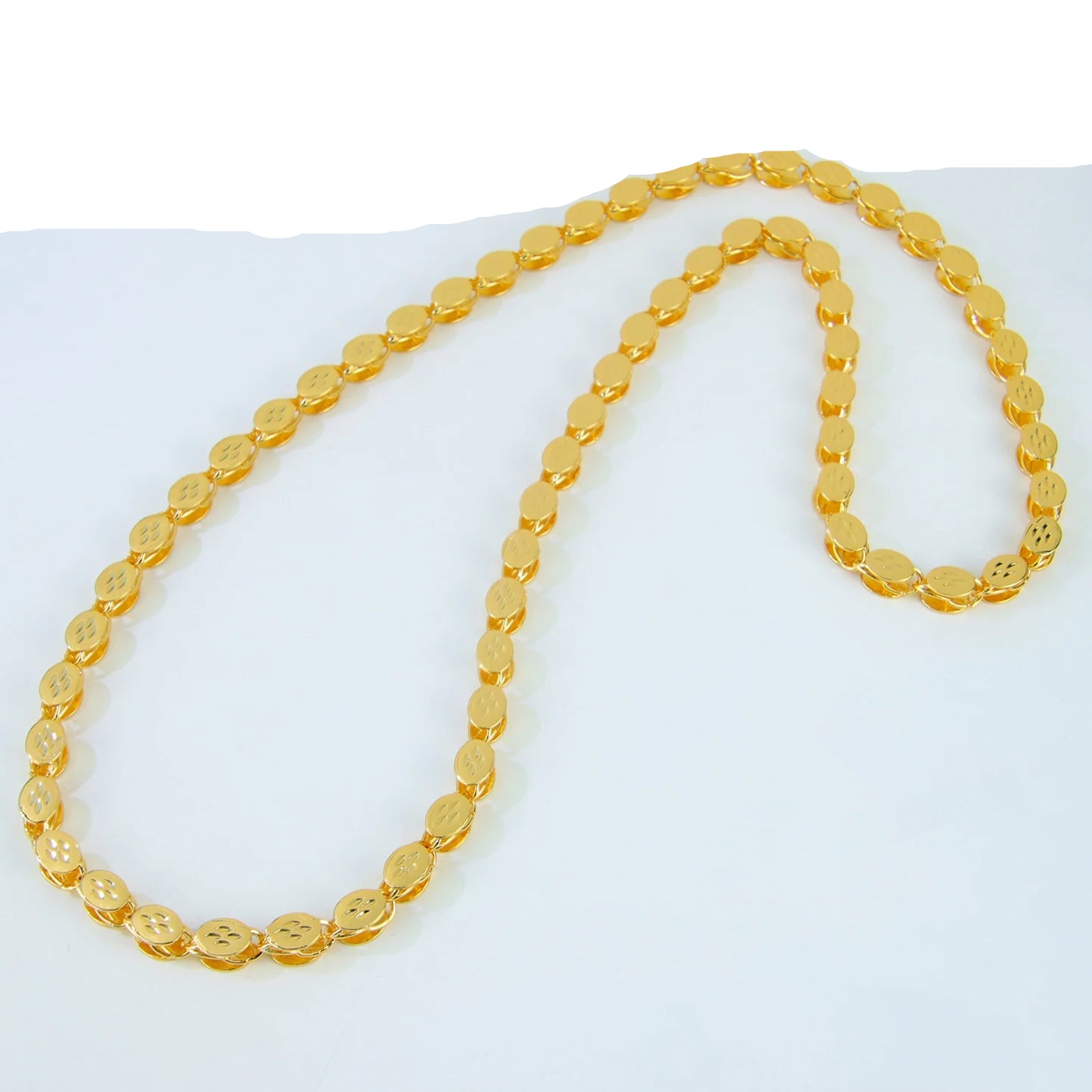 Luxury Long Necklace 50/100cm 24k Gold Plated Islamic Turkish Jewelry