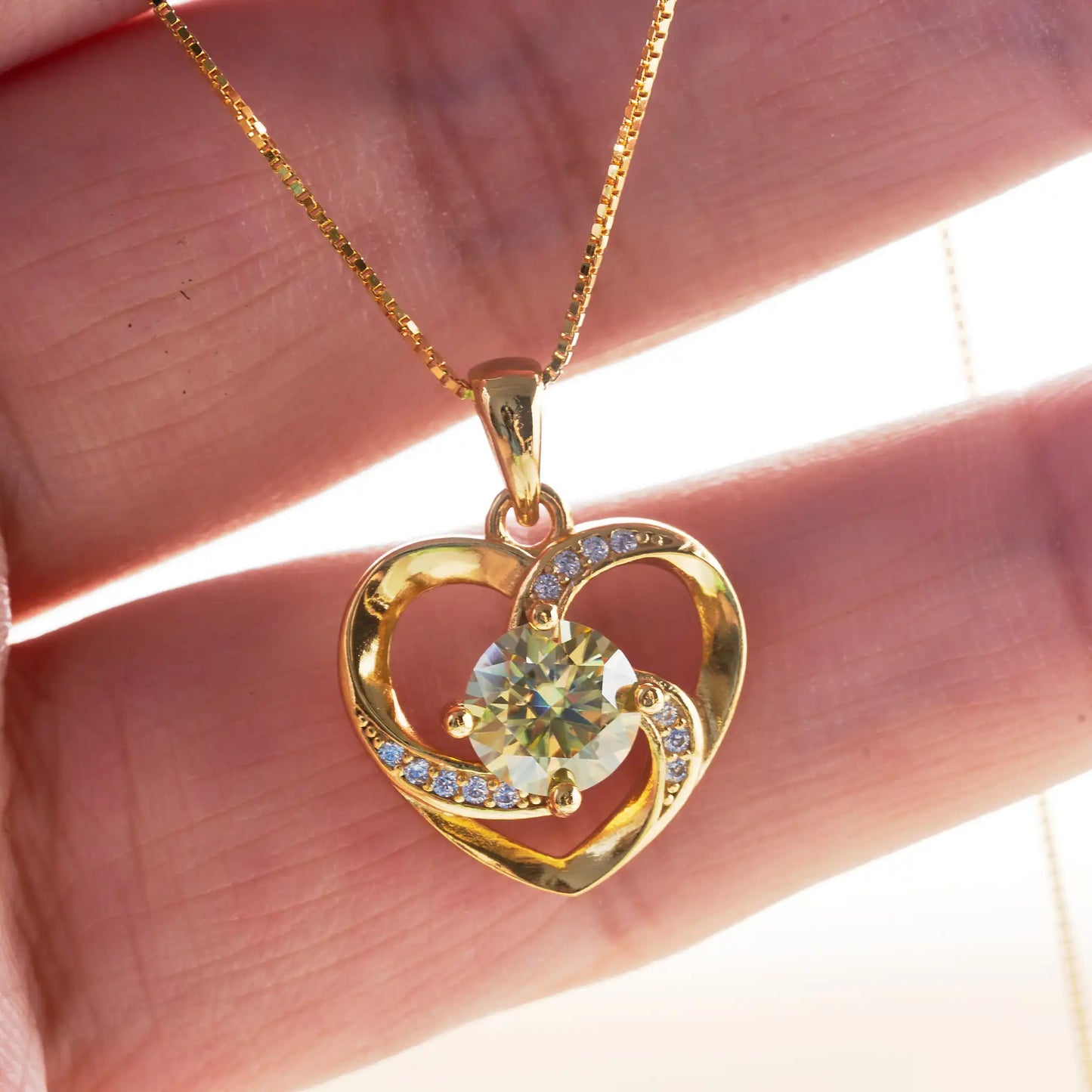 Gold Plated Classic Heart Pendant Necklace
