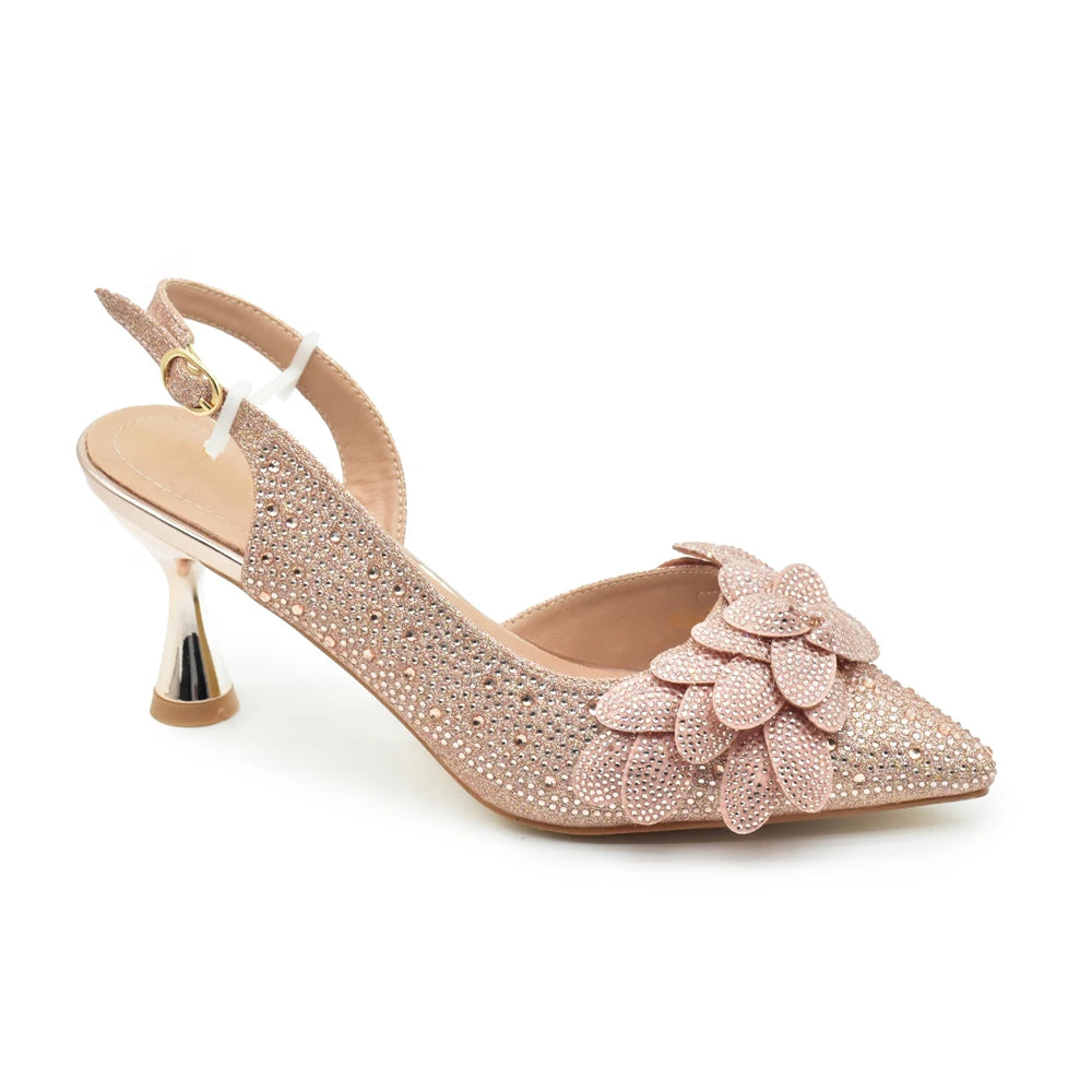Medium Heeled Sandals for Women Fashion Wedding Party Shoes and Bags Set