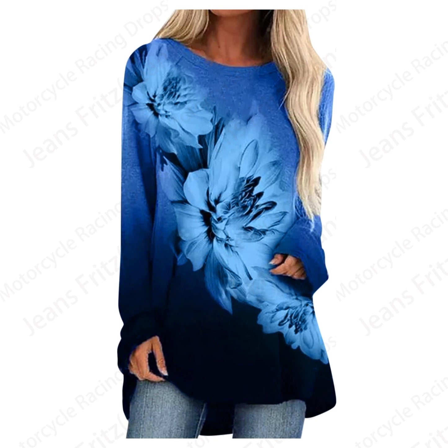 Long Sleeve Tops Lady Tshirt Tunic  Clothing