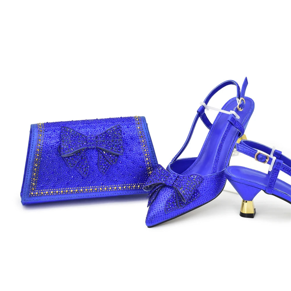New Arrival Italian Shoe and Bag Set Designer Wedding Luxury  Shoes and Bag Set