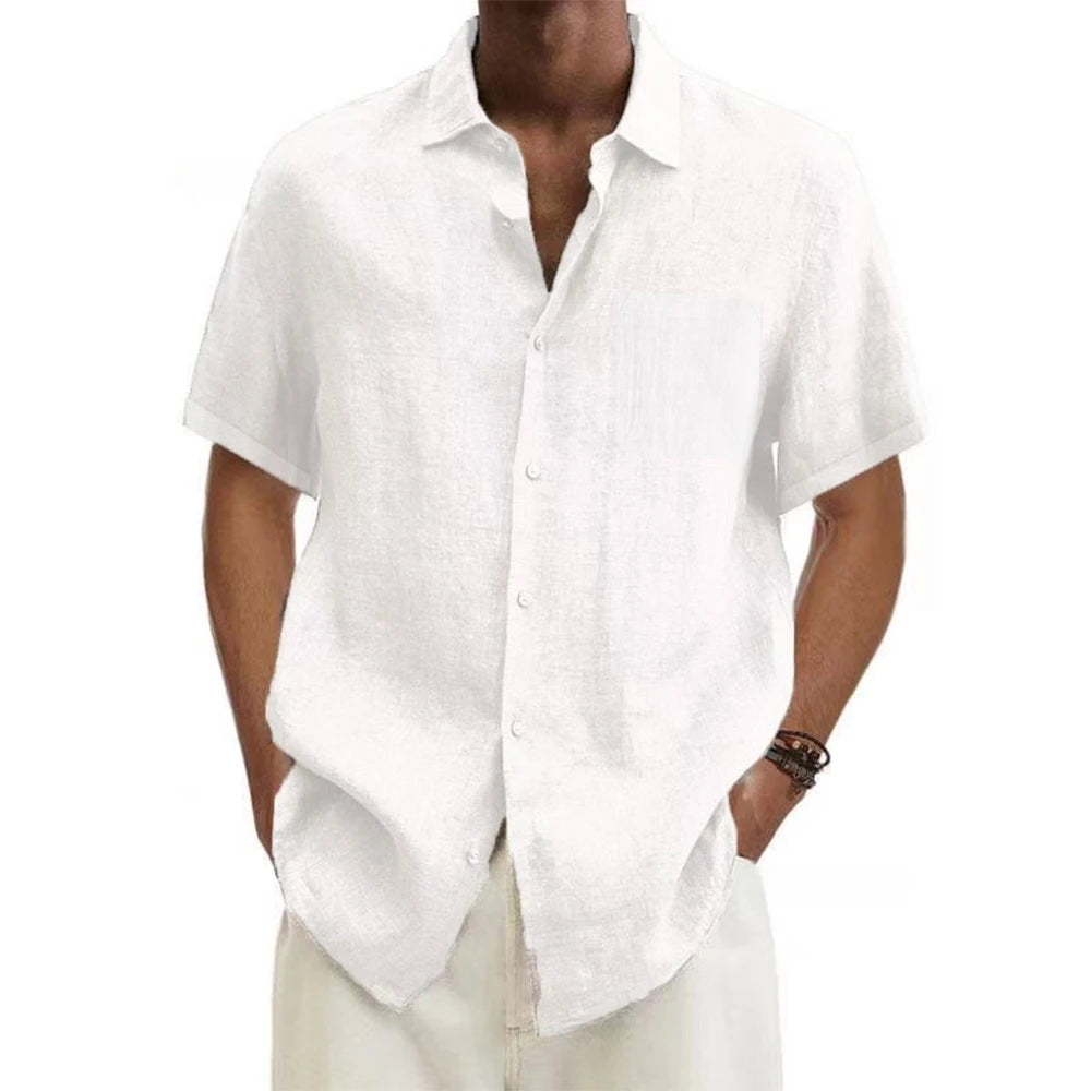 men Cotton Linen Hot Sale Sleeved T- Shirts