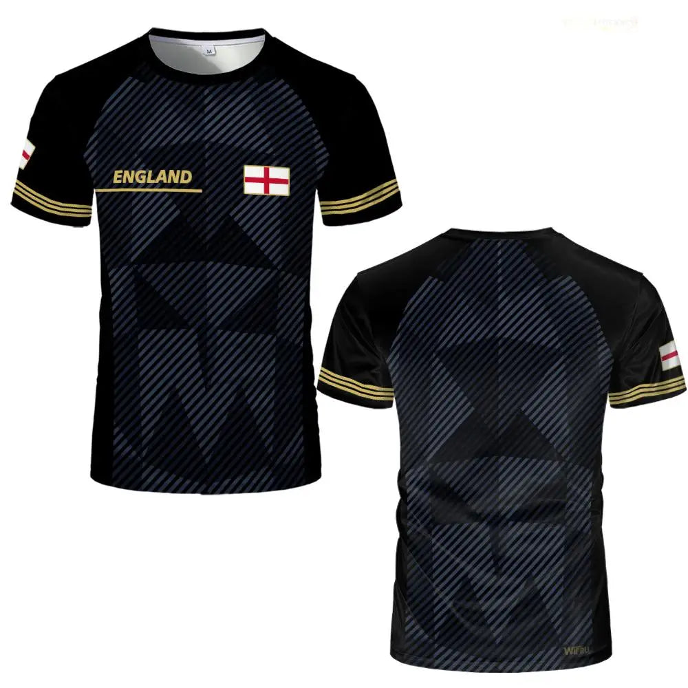 New England Flag Print T-shirt Summer Outdoor Sports Jersey