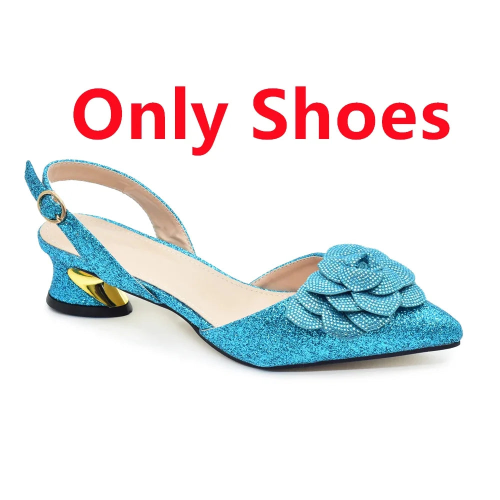 Ladies Shoe and Bag Set Latest Designers Luxury Italian Party Shoes and Bag