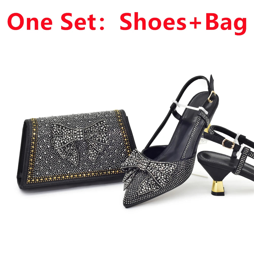 New Arrival Italian Shoe and Bag Set Designer Wedding Luxury  Shoes and Bag Set