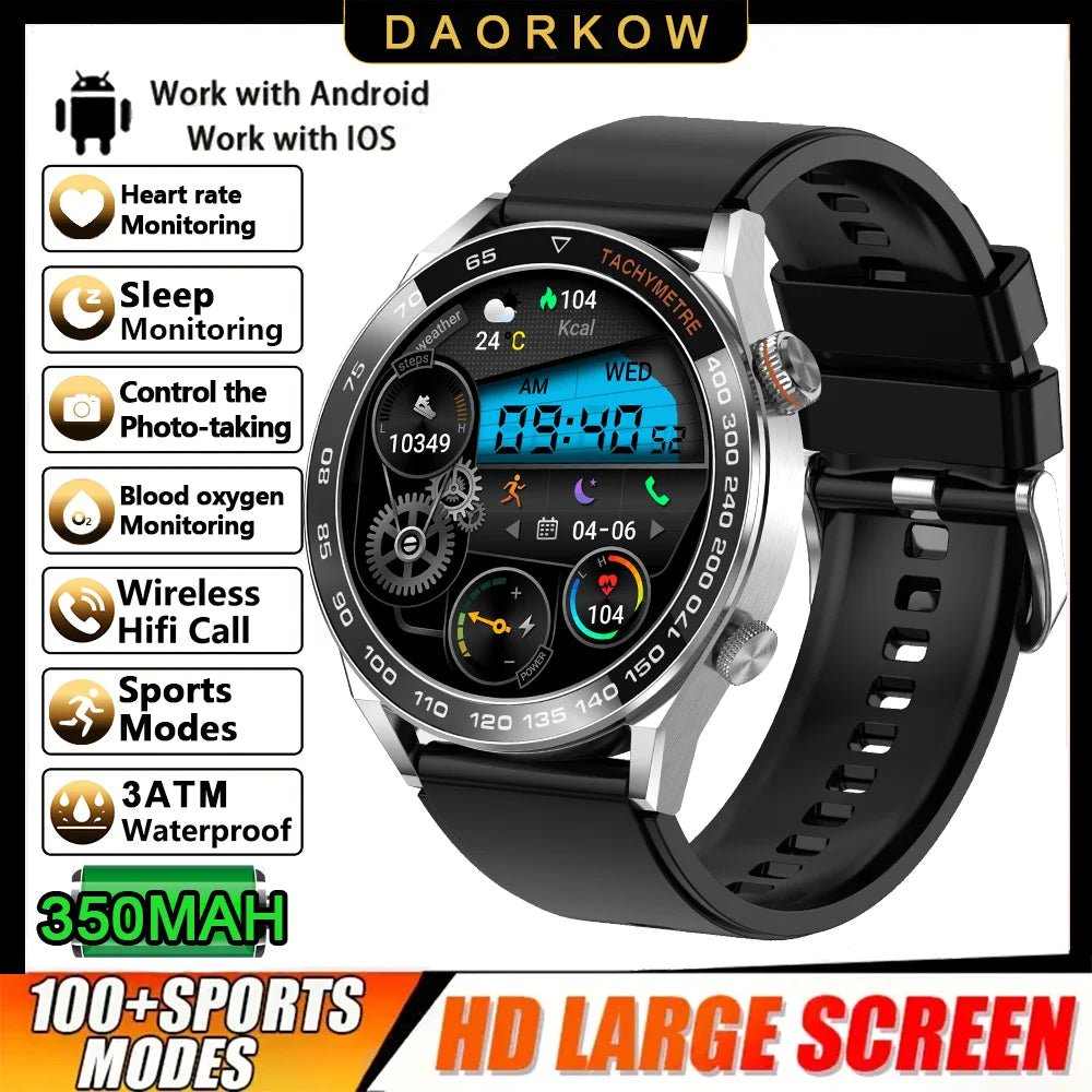 2026 New Smart Watch Men 1.5 inch Bluetooth Call Heart Rate Health 107+ Sports Fitness Watch Waterproof Business Man Smartwatch