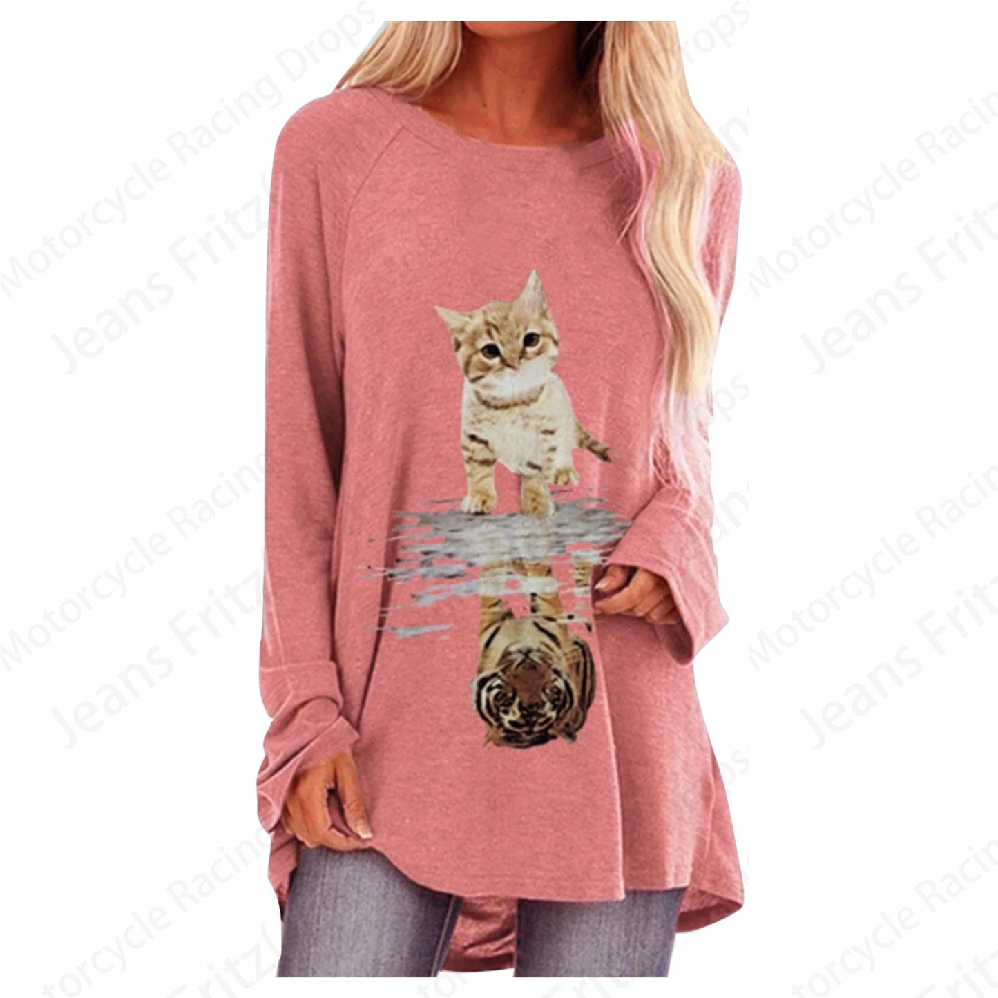 Long Sleeve Tops Lady Tshirt Tunic  Clothing