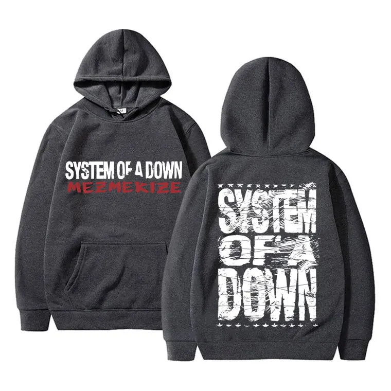 Men And Women Alternative Metal Music Sweatshirt Gothic Hoodies 90s Vintage Rock Band System