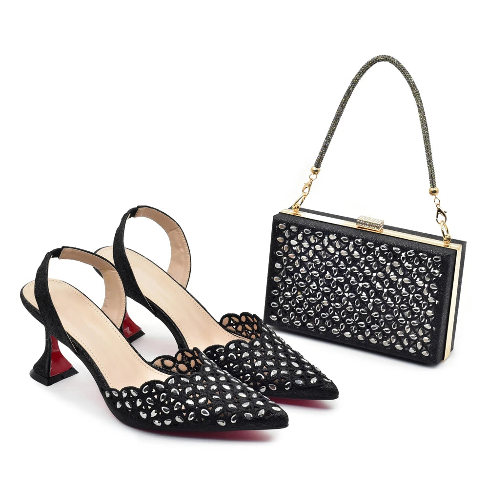Silver Color Shoes and Bag for Party Wedding Luxery Women Shoe and Bag