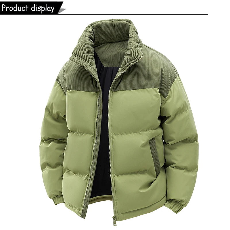 Winter  Outdoor Removable Hooded Windbreak Jacket  Warm Solid Jacket For Men