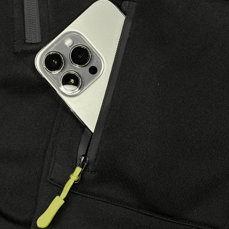 men hooded sweatshirt + Trouser, outdoor multi-pocket men's pullover sportswear set