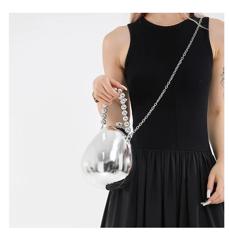 New acrylic eggshell bag 2025 fashion niche design women's messenger bag portable dinner bag