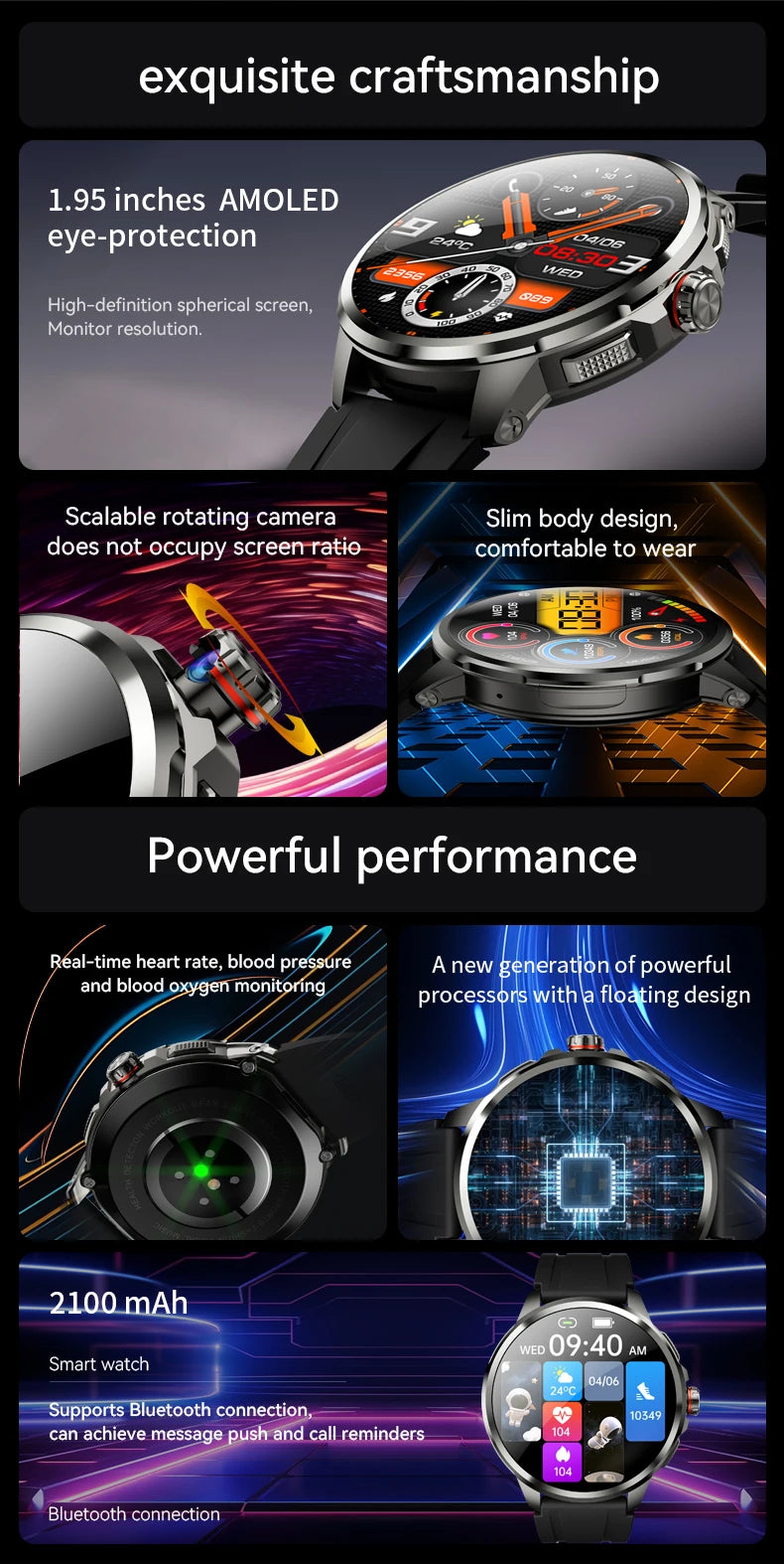 5G/4G Full Netcom 8GB+128GB RAM Smart Watch 1.95 inch 2100mah Battery 900W Camera GPS WIFI Google APPS Smartwatch