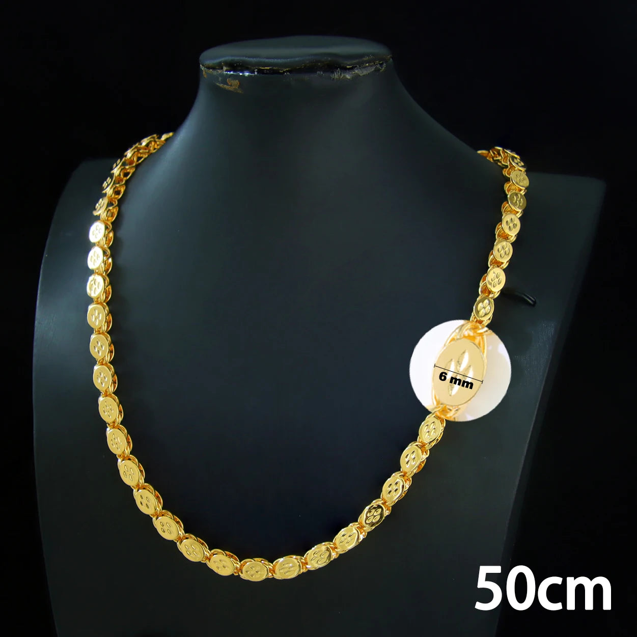 Luxury Long Necklace 50/100cm 24k Gold Plated Islamic Turkish Jewelry