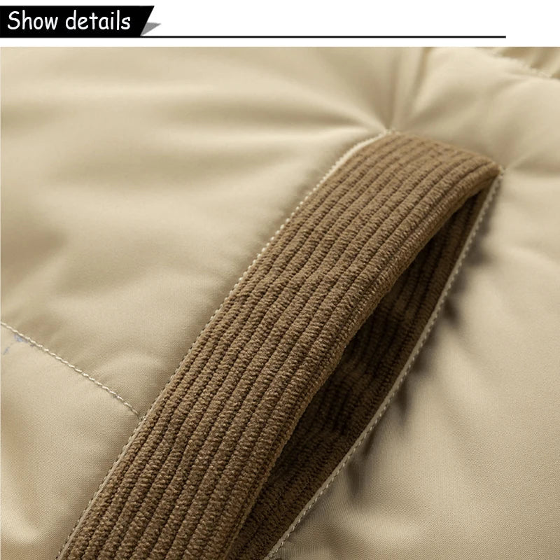 Winter  Outdoor Removable Hooded Windbreak Jacket  Warm Solid Jacket For Men