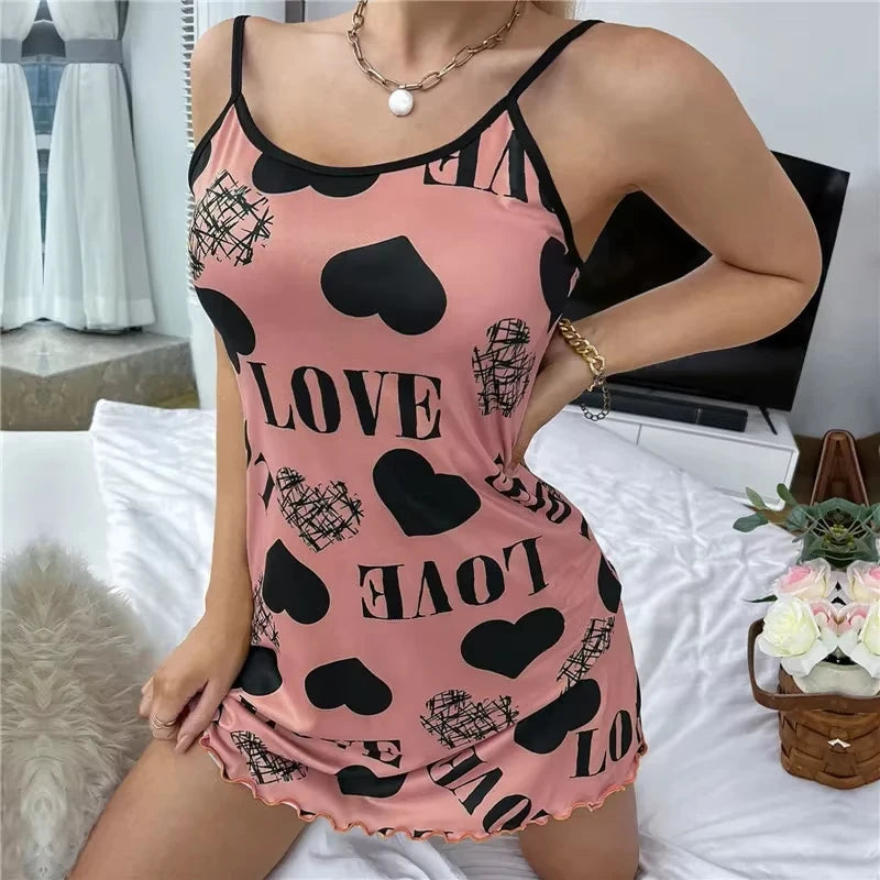 Women's Nightgown Beauty Sexy Short Skirt