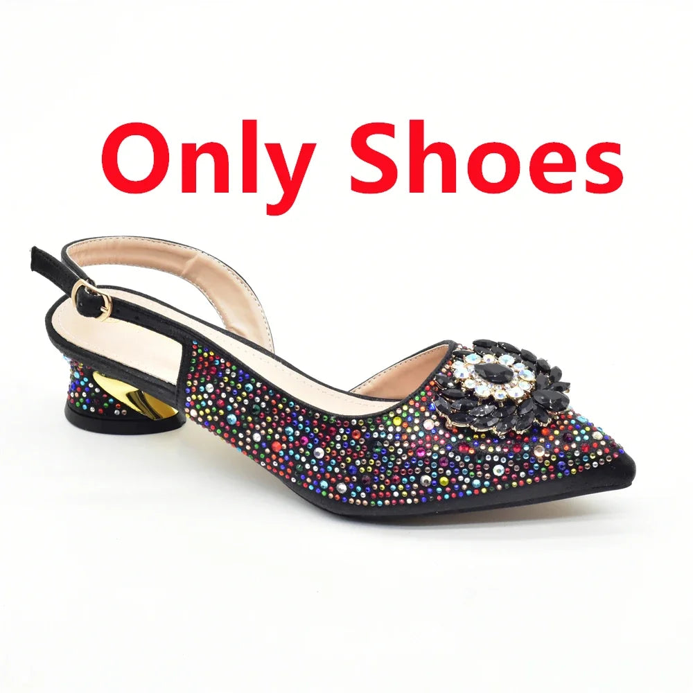 Luxury Designer Silver Italian Matching Shoes and Bag Set