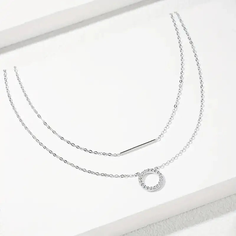 Pendant Necklace Double Layer Clavicle Chain