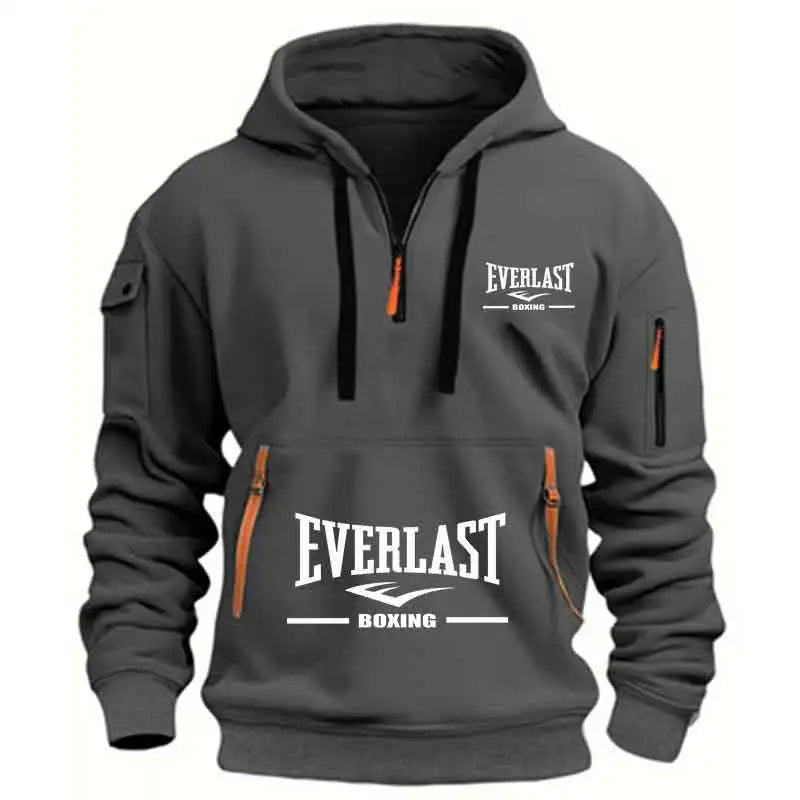 Men's Fashion Casual Hoodie Multi-pocket Sports Long-sleeve Sweatshirt Fitness Pullover