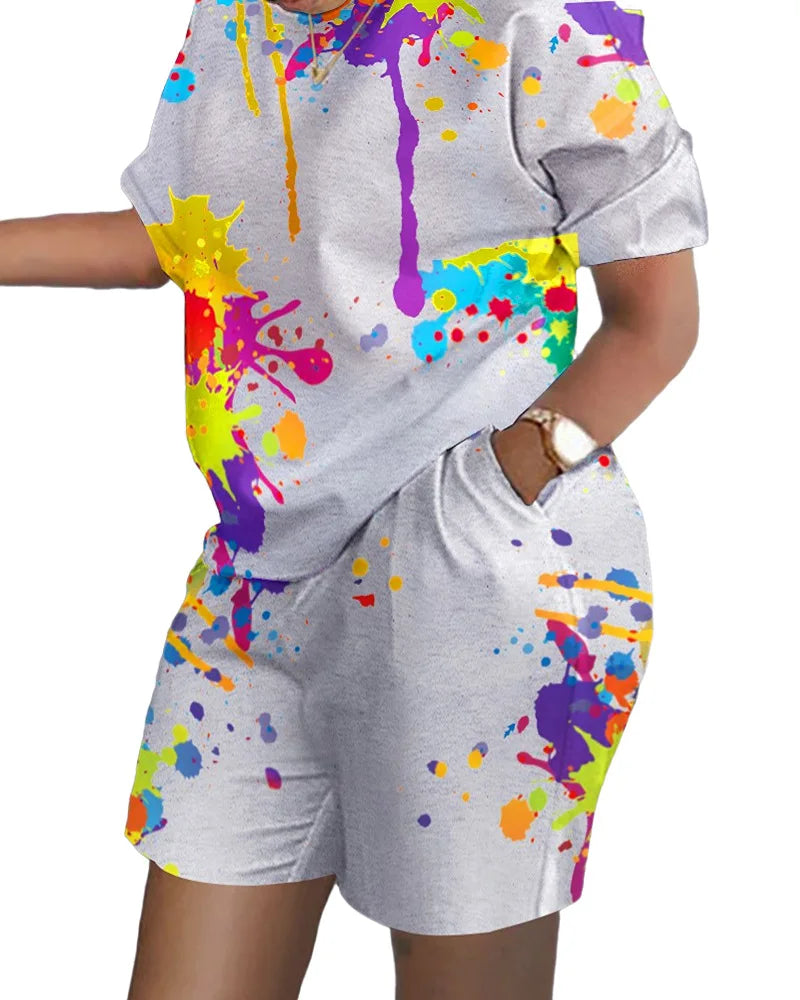 Summer Luxury T-shirt+Shorts 2 Piece Sets  Soft Jogging Tracksuit