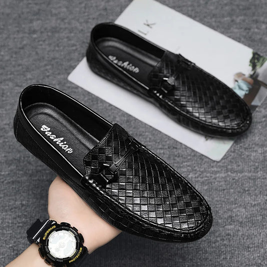 High Quality Men Loafers  Leather Shoes Slip on Flats Comfortable  Lightweight Walkingand  Driving Shoes