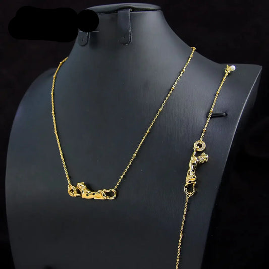 Leopard Gold Color Necklace Set 21k Gold Plated Jewelry