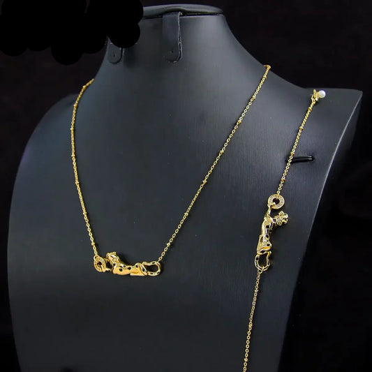 Leopard Gold Color Necklace Set 21k Gold Plated Jewelry
