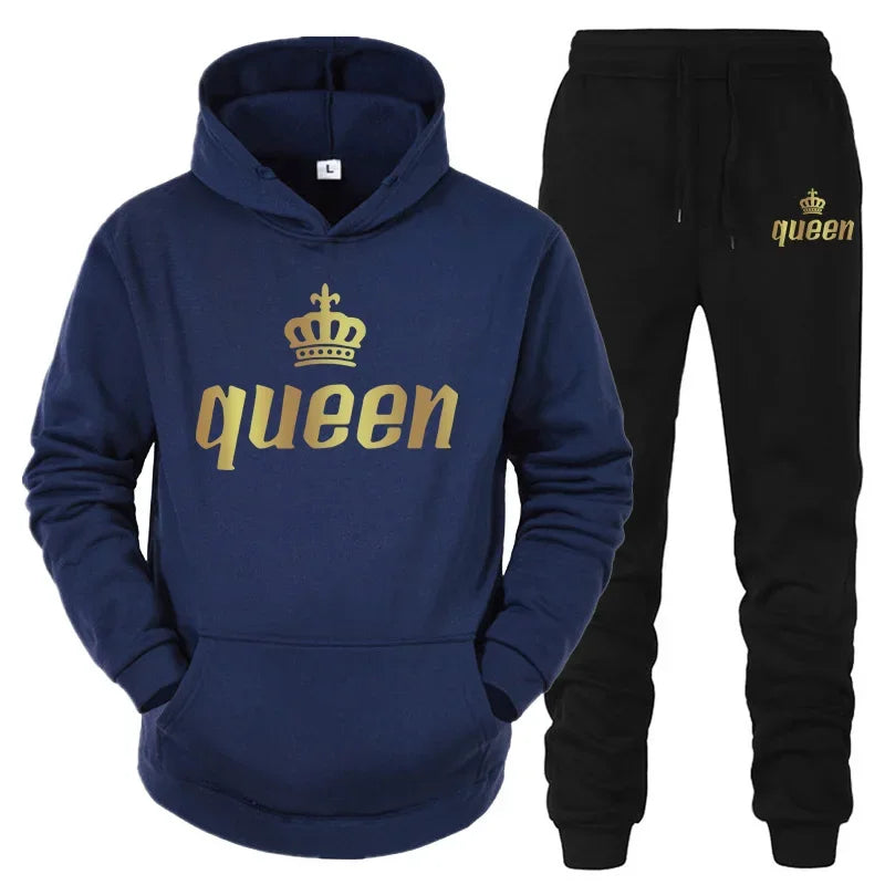 King And Queen Couple Outfit Hoodie and Jogger High Quality King Queen Tracksuit