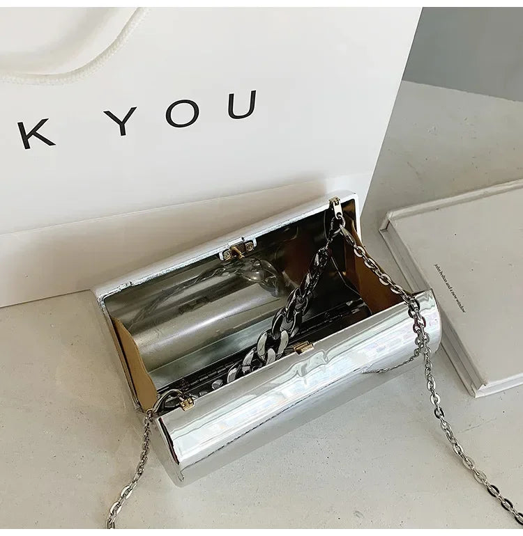 Women's Handbag Bags For Women 2026 Party Clutches Fashion Cylinder Mini Evening Purse Crossbody Shoulder Bag Gold Box Clutch