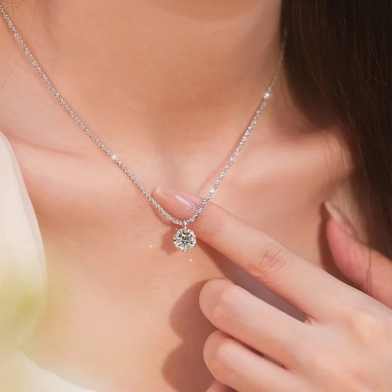Classic Crown Silver Necklace for Women