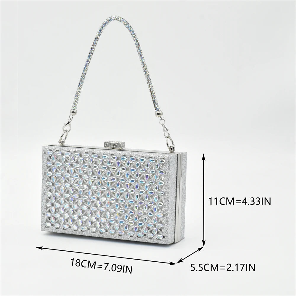 Silver Color Shoes and Bag for Party Wedding Luxery Women Shoe and Bag