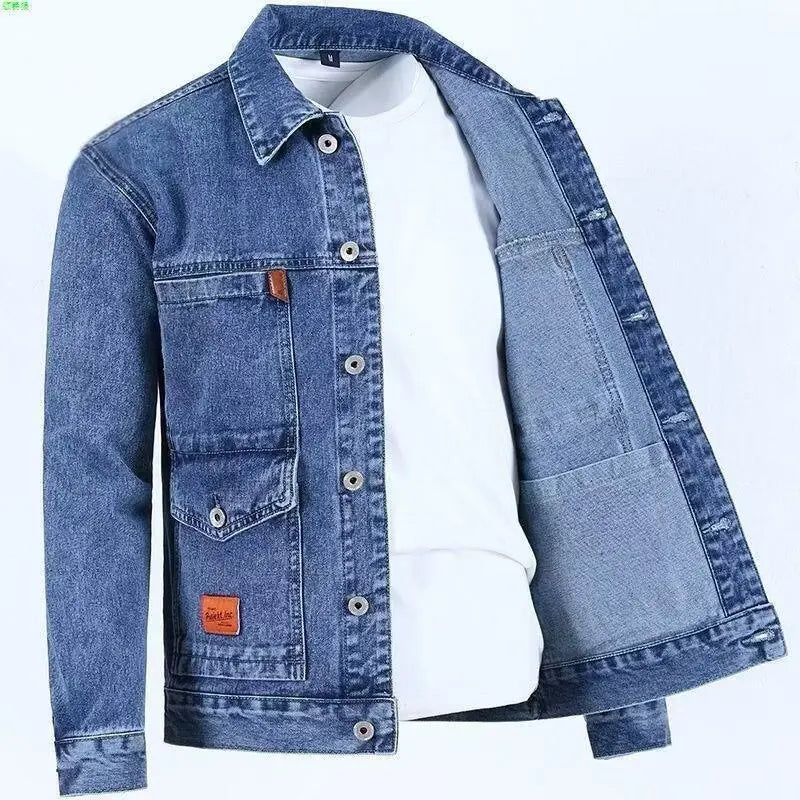 Denim Jacket Spring Autumn New Style High Street Multi Pocket