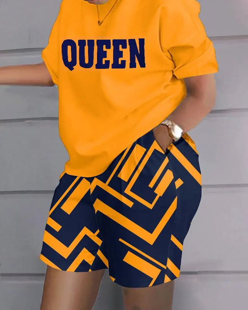 Summer Luxury T-shirt+Shorts 2 Piece Sets  Soft Jogging Tracksuit