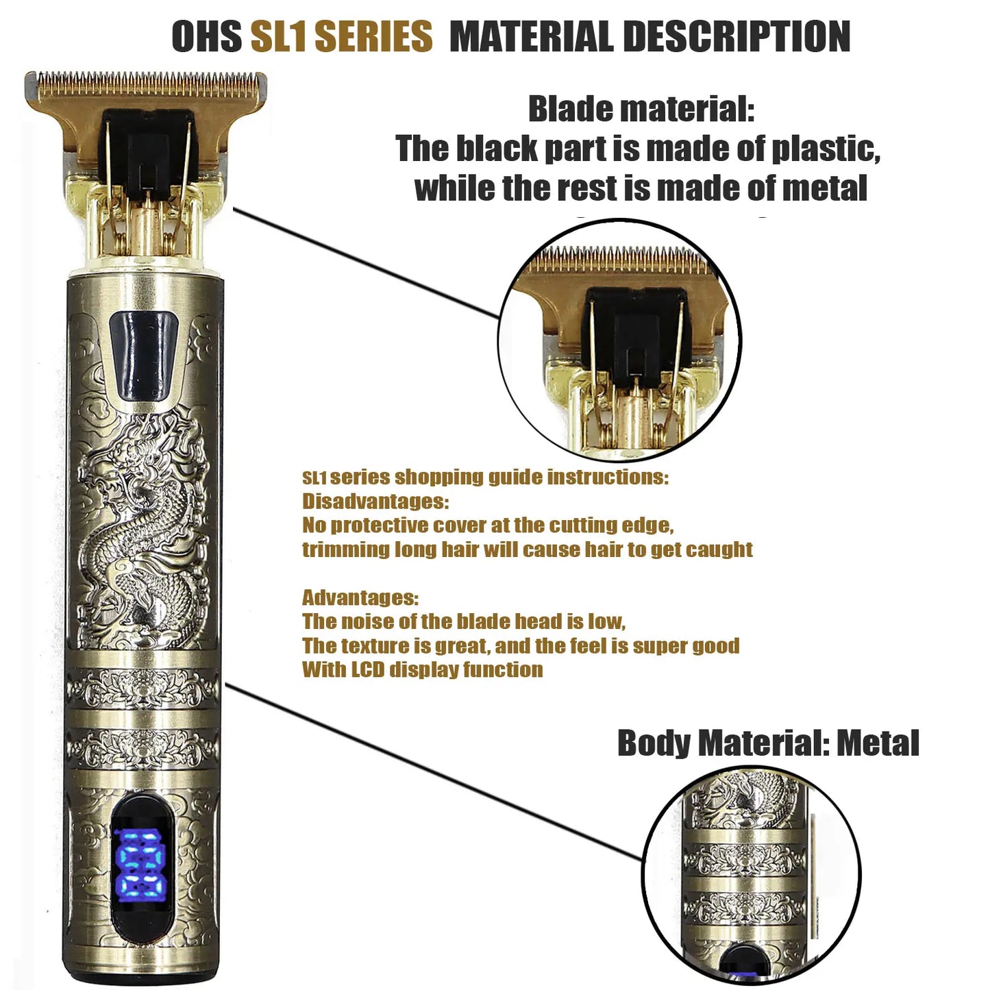 Repair Beard Shaving Body Hair Trimmer Clippers