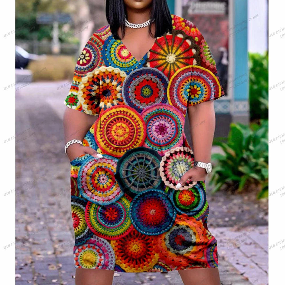 Black Africa Evening Boho Large Size Chain Sexy Dress