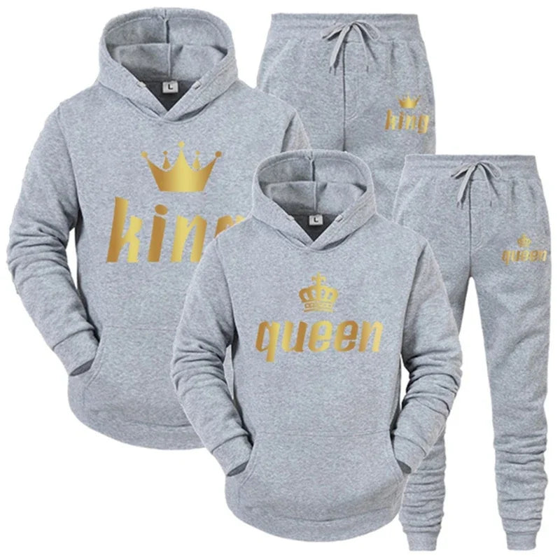 King And Queen Couple Outfit Hoodie and Jogger High Quality King Queen Tracksuit