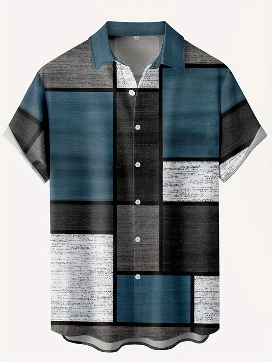 Mix Beautiful Colour Short Sleeve Tops Beach Party Plaid For Men's