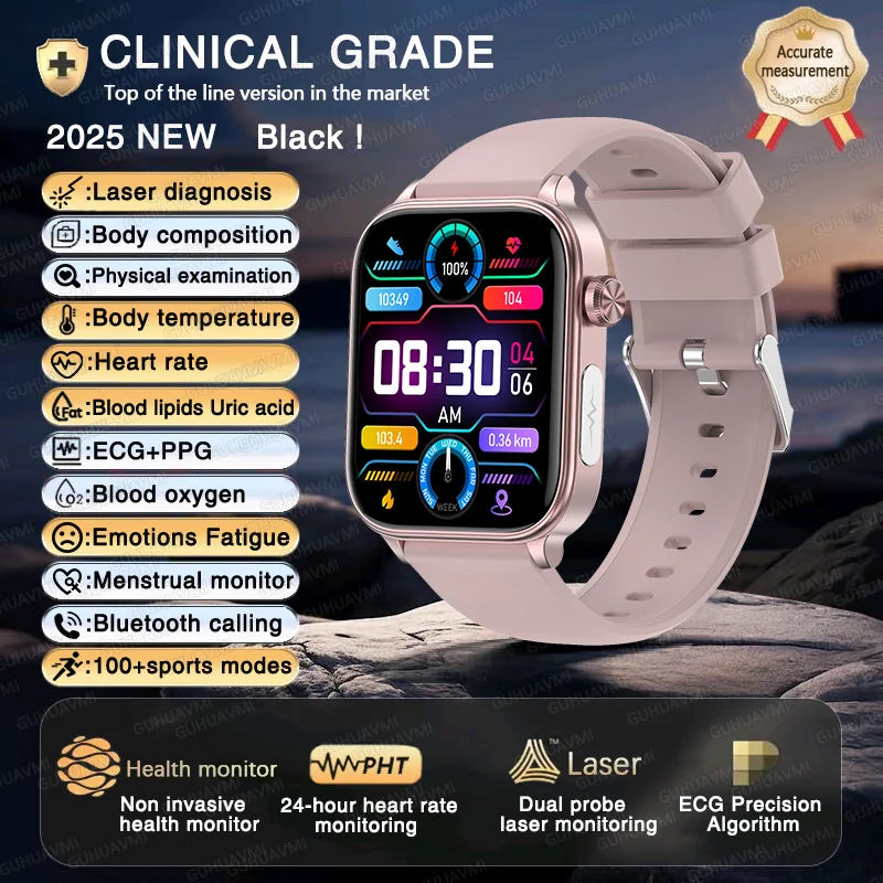 New ECG+PPG AI Health Diagnose Smart Watch Men And Women, Blood Lipid BP Uric Acid Heart rate Tracker