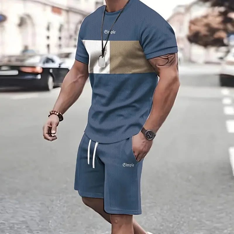 Sportswear Short Sleeve T Shirt Summer  Two Piece Suit For Men