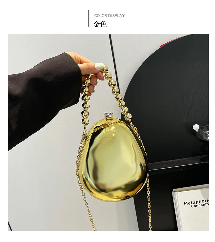 New acrylic eggshell bag 2025 fashion niche design women's messenger bag portable dinner bag