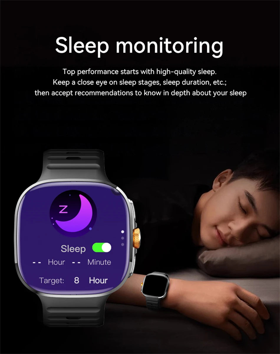 5G/4G Full Network Smart Watch 2.40 inch Big Screen HD Video Call 8GB+128GB RAM 2100mAh Google Play WIFI GPS Sim Card