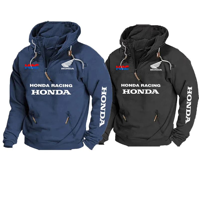 Honda Motorcycle Jacket Sports Zipper Arm Pocket Loose Casual Sweatshirt Jacket Pullover