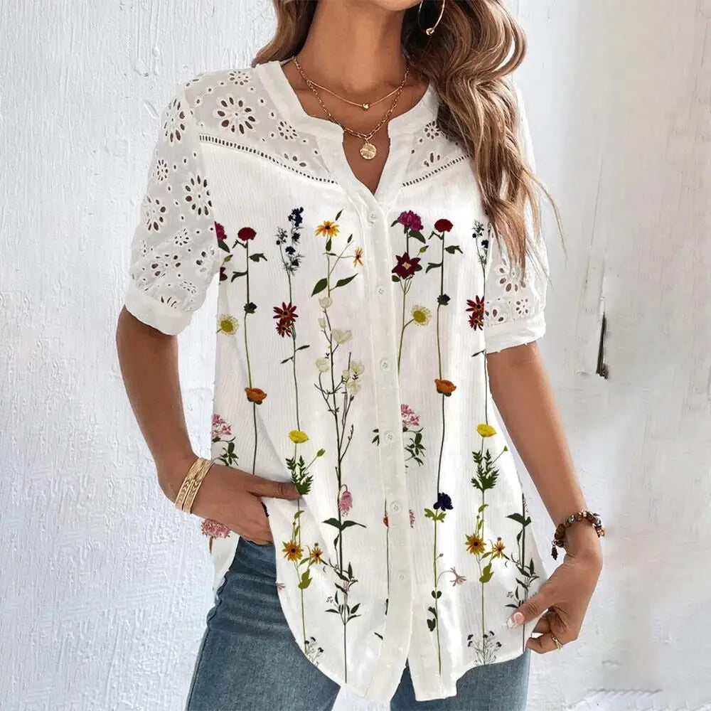 Elegant Short Sleeve Blouse Holiday Dress