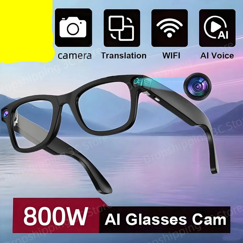800w Pixel Smart Glasses With Ai Camera For High-definition Photography Video Recording Voice Calls And Translation