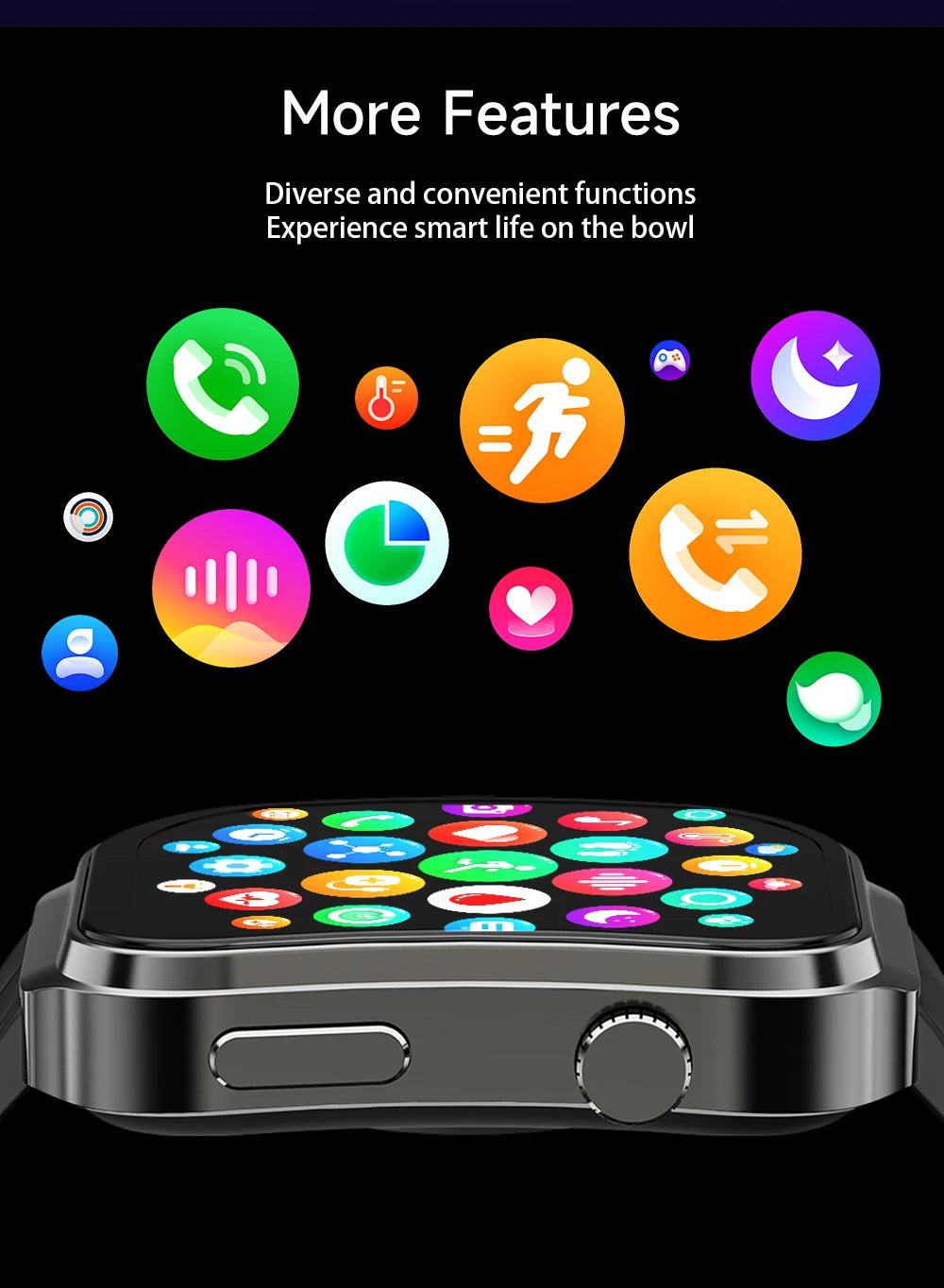 LIGE New AI Healthy Diagnosis Blood Lipids Uric Acid Smart Watch 2.2" Curved Screen Voice Bluetooth Call Health Smartwatch