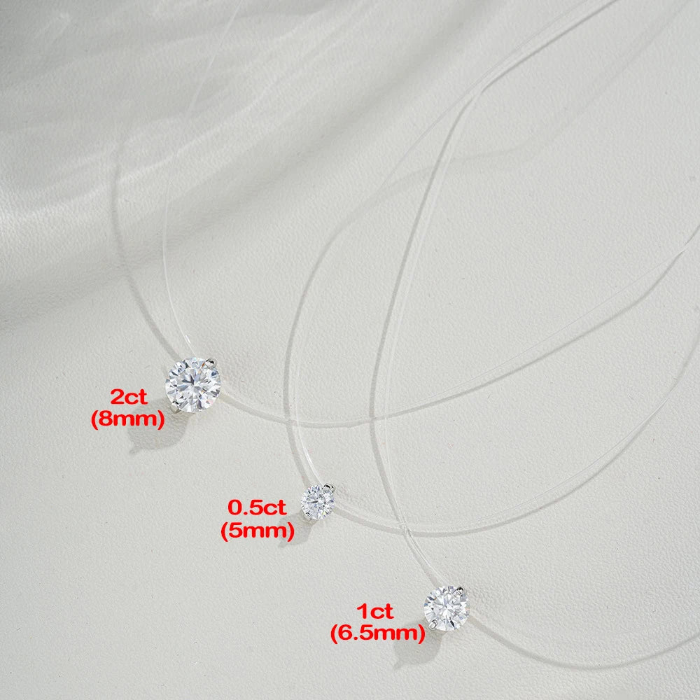 Pendant Necklace Transparent Fishing Line Chain Party